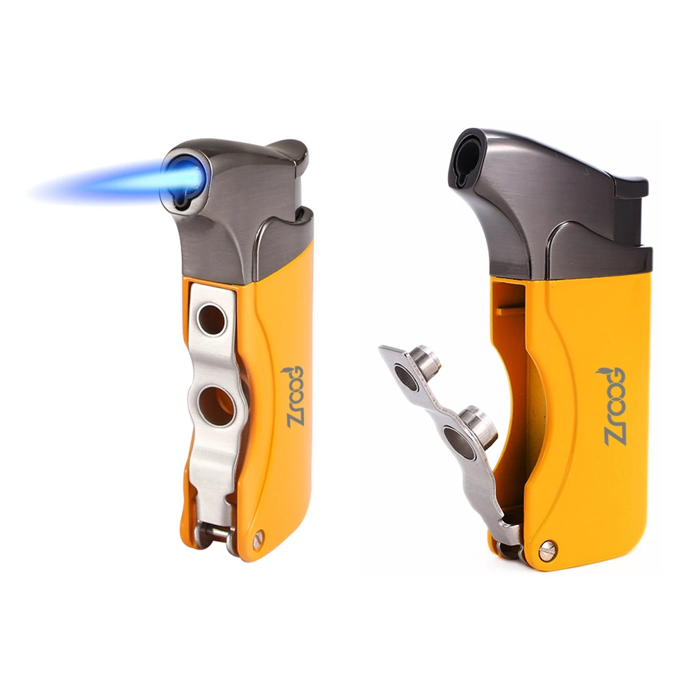 Zroog Cigar Gas Punch Feuerzeug und V-Cut Cigar Cutter Set Geschenkpaket