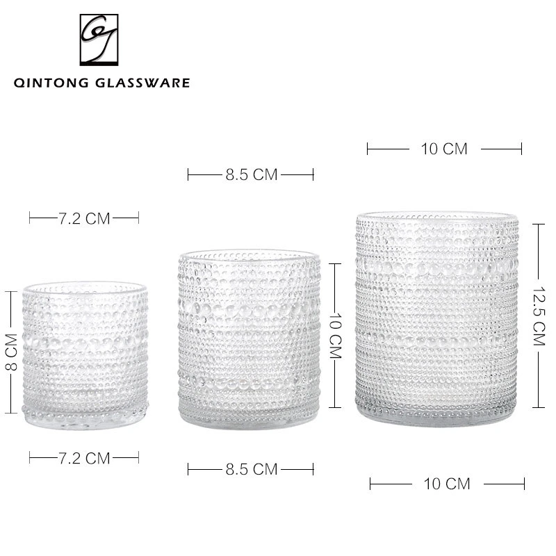 الجملة عالية الجودة شفافة منزل روائح كوب متموج شمعة فارغة دورق حاوية