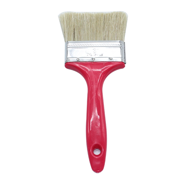 Hot Sale Red Plastic Handle Natural Bristle Rayon Paint Brush Different Color Size Customizable Hand Tool