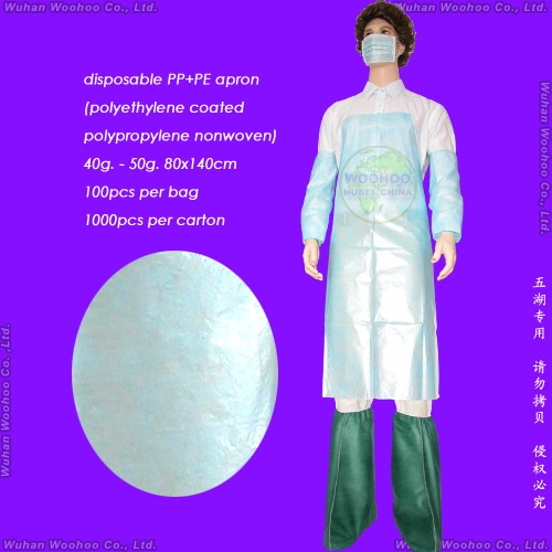 Imperméable/hôpital médical/dentaire/PP/nontissé/poly/PEHD/PEBD/Tablier jetable en plastique PE pour le Service de l'industrie de transformation des aliments/Hôtel/Restaurant La cuisine/sécurité