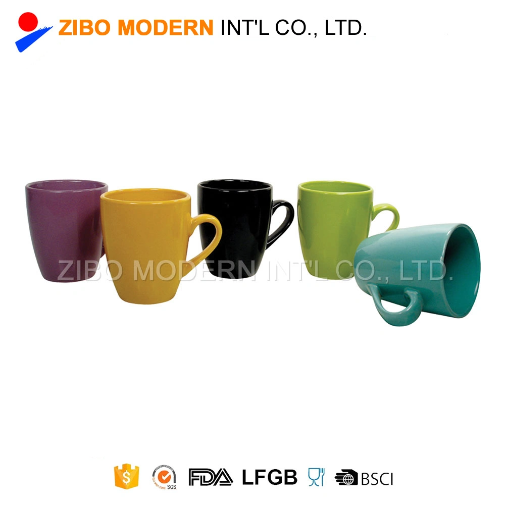 Wholesale V Shape Custom Promotional Ceramic Coffee Mug Cup with Print Design