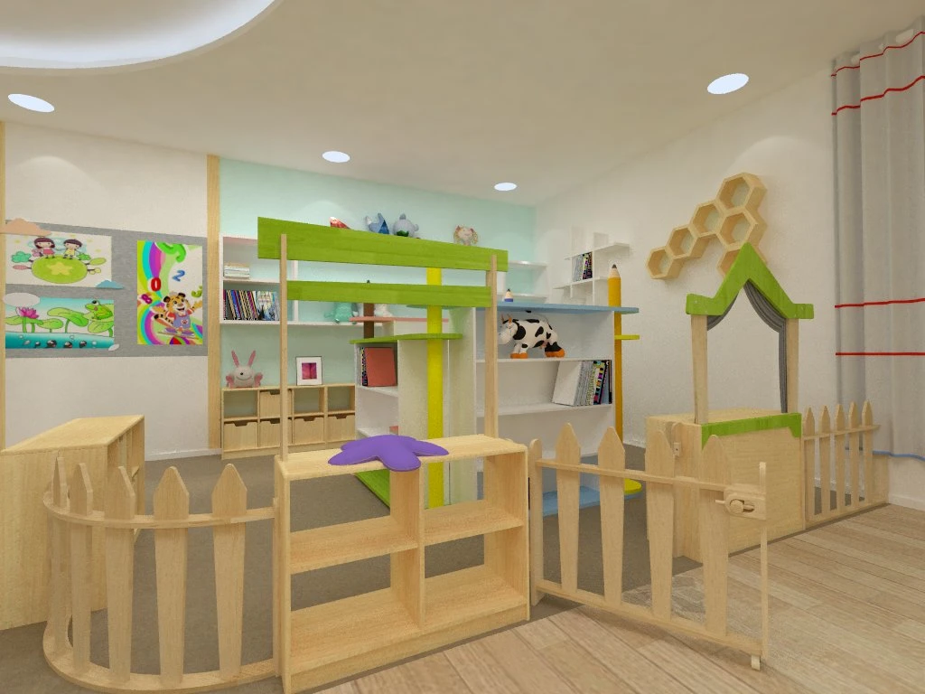 Modern Wooden Cabinet for Kindergarten Kids, Preschool and Classroom Nursery Furniture, Daycare School Baby Bedroom Toy Storage Cabinet