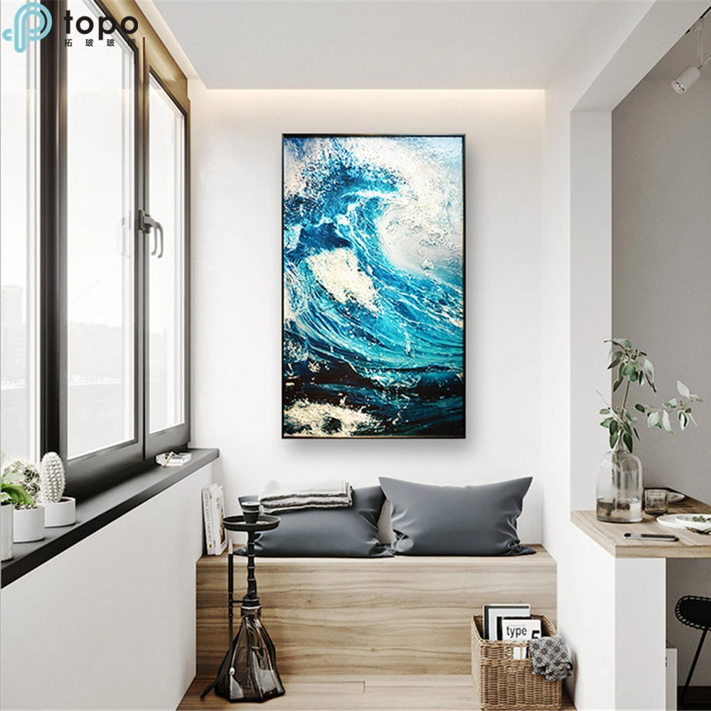 H1000mm*600mm / H1610mm*910mm Chinese Wall Hanging Sofe Decorative Loft Sea Wave Painting (MR-YB6-2023)