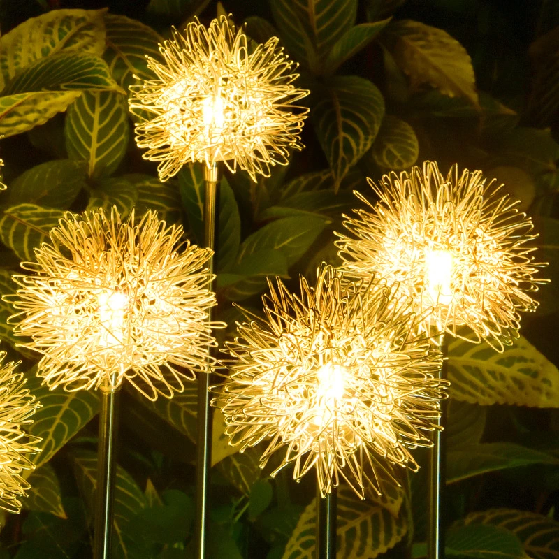 2022 New Factory Wholesale Outdoor Water Resist LED Decoration Metal Dandelion Ground Plug Light