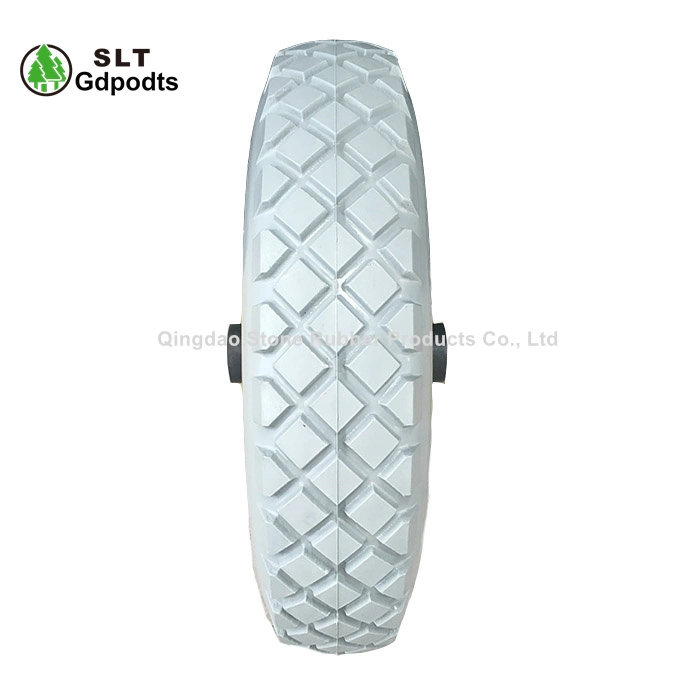 4.00-8 Flat Free Tyre 400X100 Solid with Metal Rim PU Foam Wheel