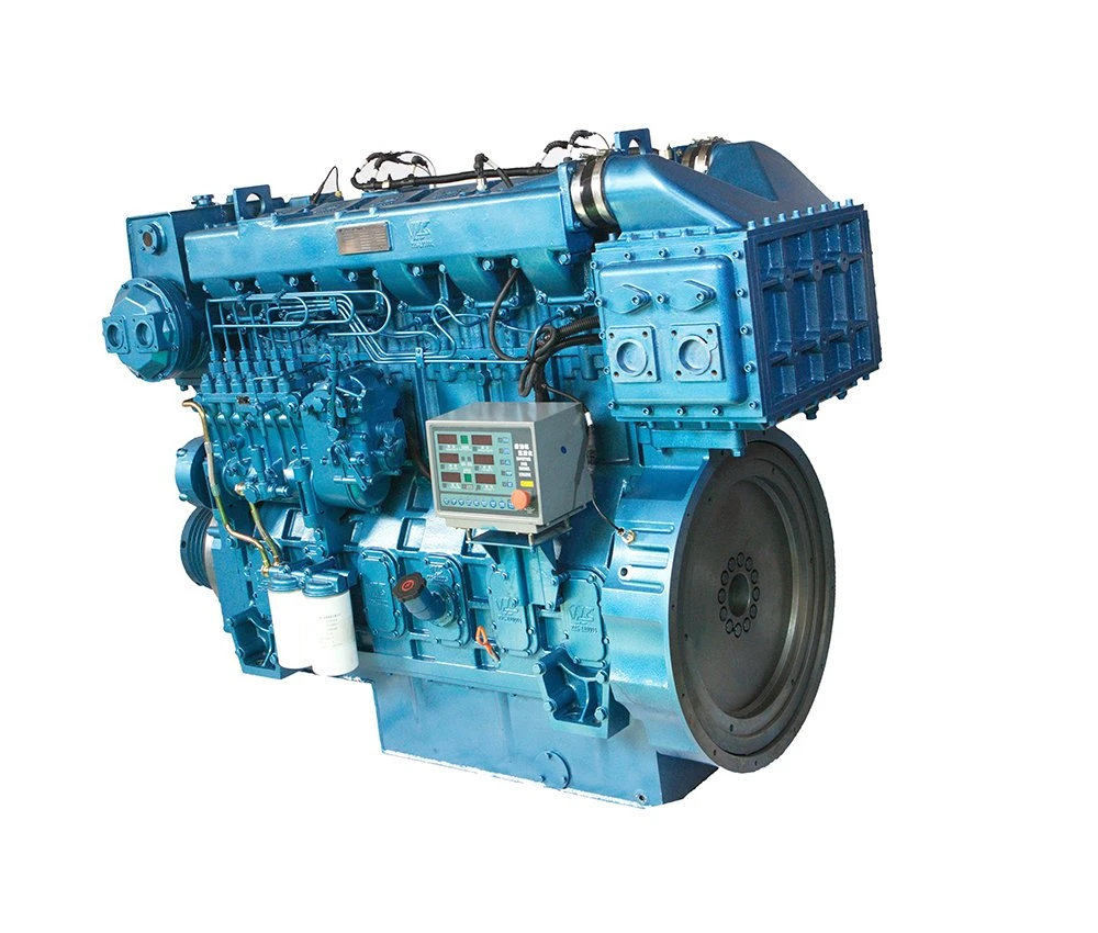 Moteur diesel marin Shanghai Dongfeng 601HP 1200rpm 6z25c750 développé indépendamment pour bateau.