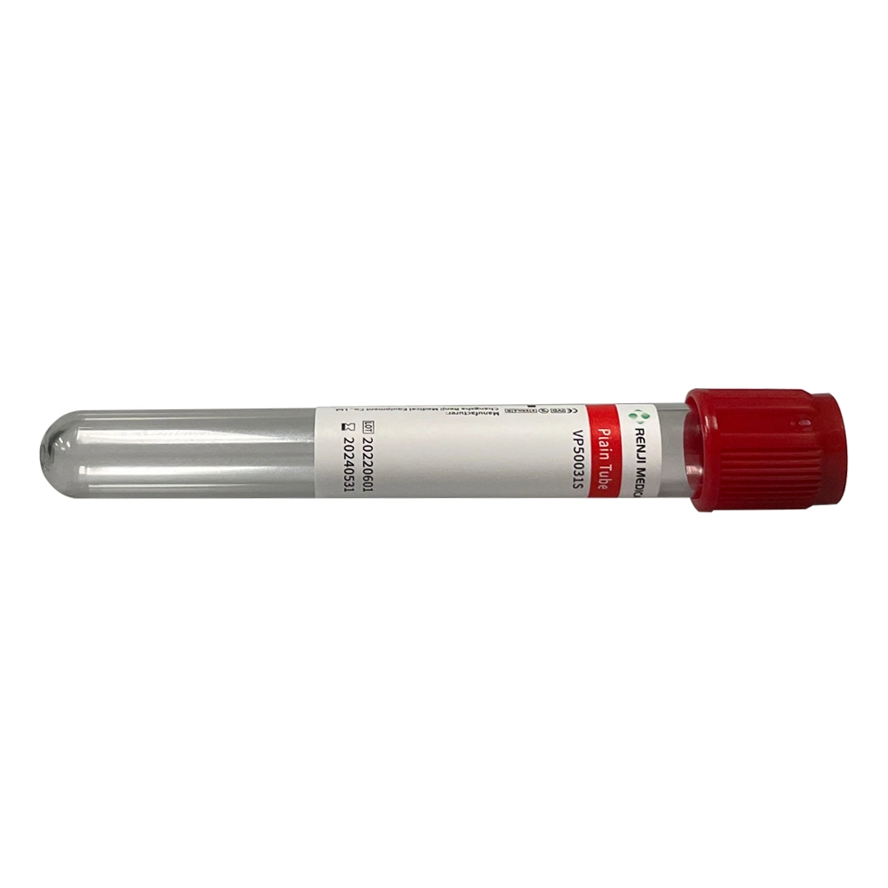 Disposable Medical Plain Red Cap Vacuum Blood Collection Tube