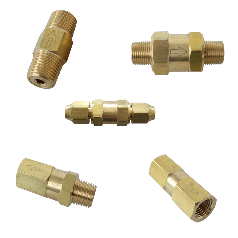 Brass Instrument in Line Check Valve Spring Loaded Check Valve Non Return Valve Male Female 1/8 1/4 3/8 1/2 Bsp NPT Fitting