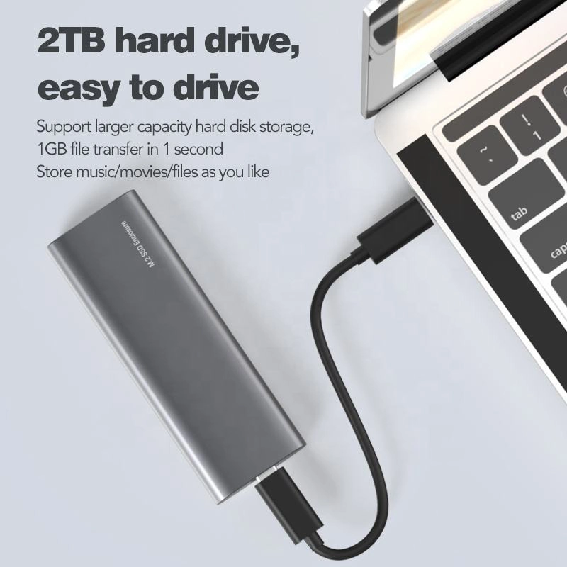 M2 SATA Ngff SSD HDD Enclosure USB3.0 SATA 5gbps 2tb Tool-Free Box External Hard Disk Drive Case