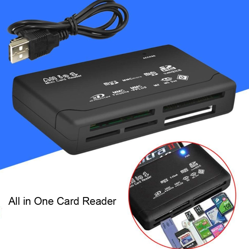 Multi-Function Mini Card Reader 6 in 1 Card Reader USB All in One Card Reader