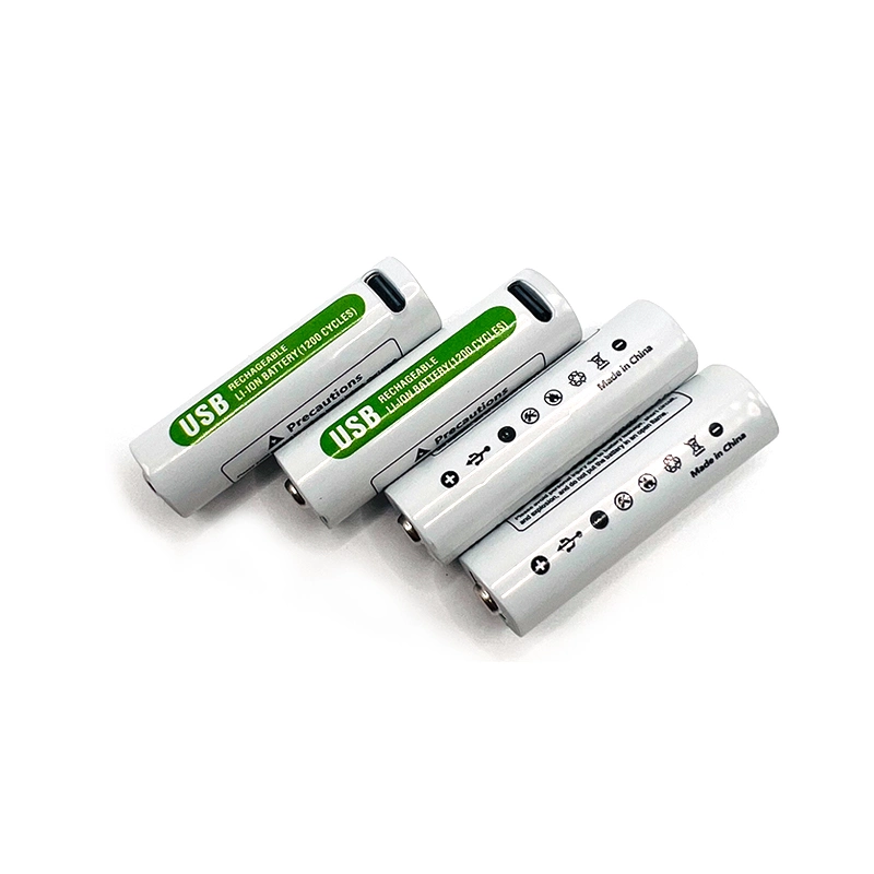 OEM Sécurité 1,5V 3000mWh Type C Port USB Pile AA Lithium Rechargeable