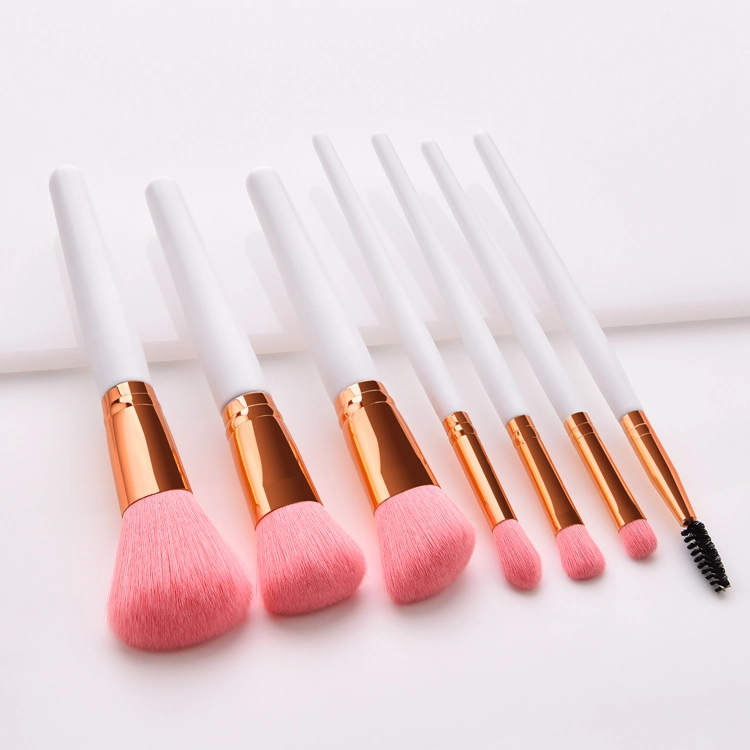 7pcs Make-up Pinsel Premium Synthetic Rose Gold Make-up Pinsel Legen Sie Foundation Concealer Augenpinsel Fest