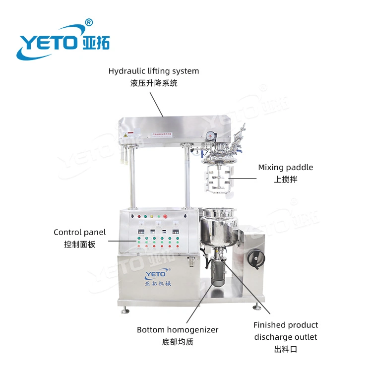 Cream Cheese Making Machine Cosmetic Cream Vacuum Mixer Vacuum Homogenizer for Cosmetics