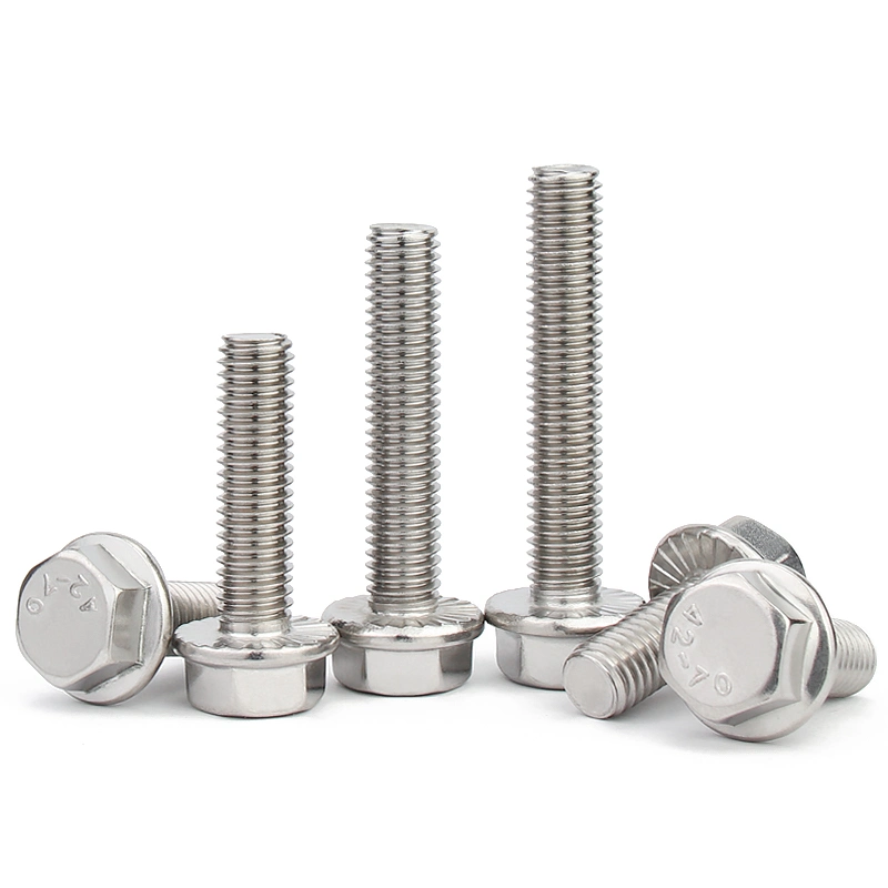 DIN 6921 Grade 8 Zinc Coated 304 316 Stainless Steel Partly Threaded Fully Threaded Serrated Flange Bolt ISO4162/En1665 Hex Flange Screws Flange Bolt