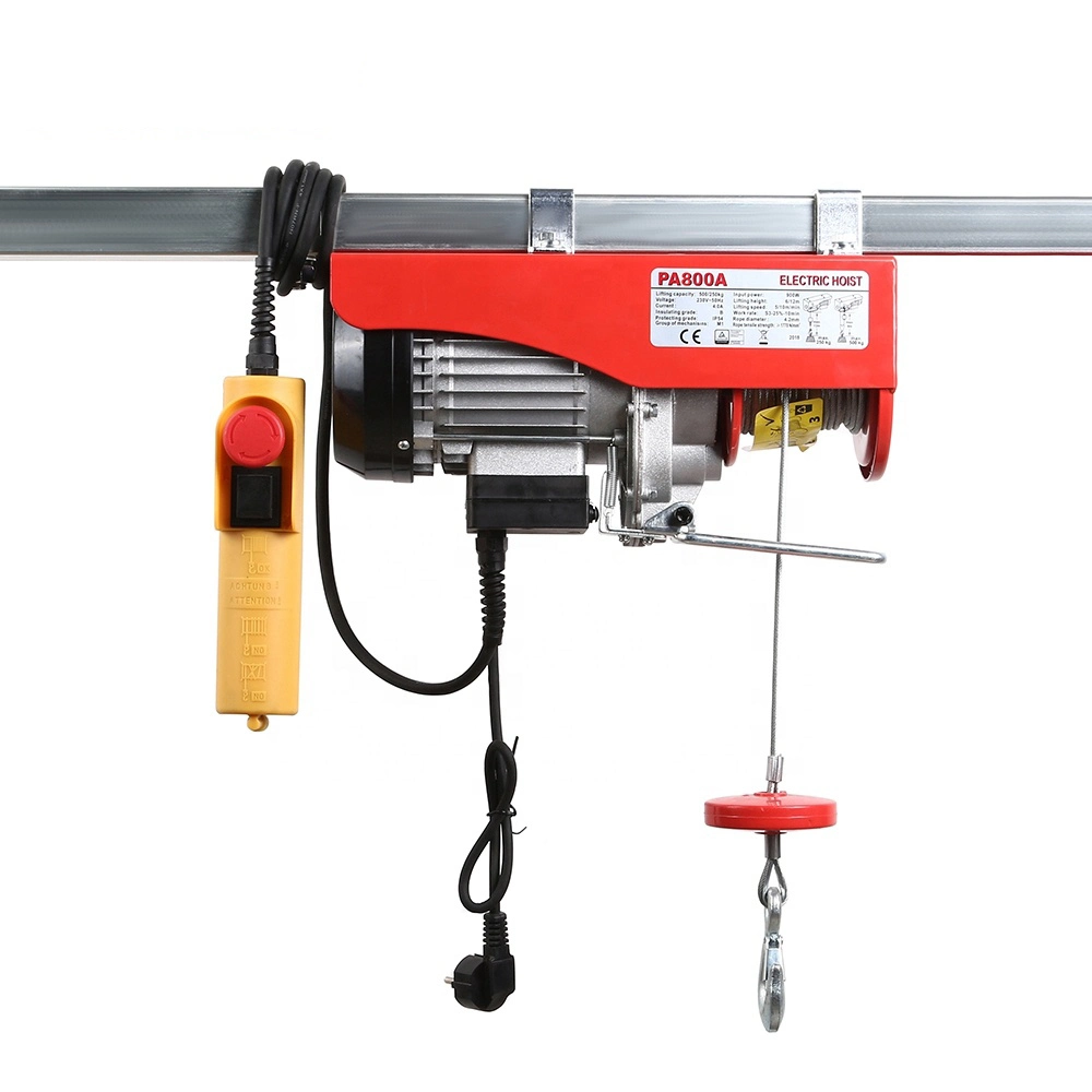 540W, 125/250kg, Hoist Scaffold Overhead Crane Double Line Lift Electric Hoist with 12m Electric Wire Hoist Remote Control Garage Auto Shop (BP125-250)