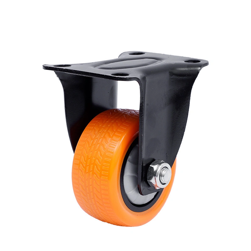 3inch 4inch 5inch Industrial Furniture Trolley Orange Single Bearing Castor Wheel with Tire Mark