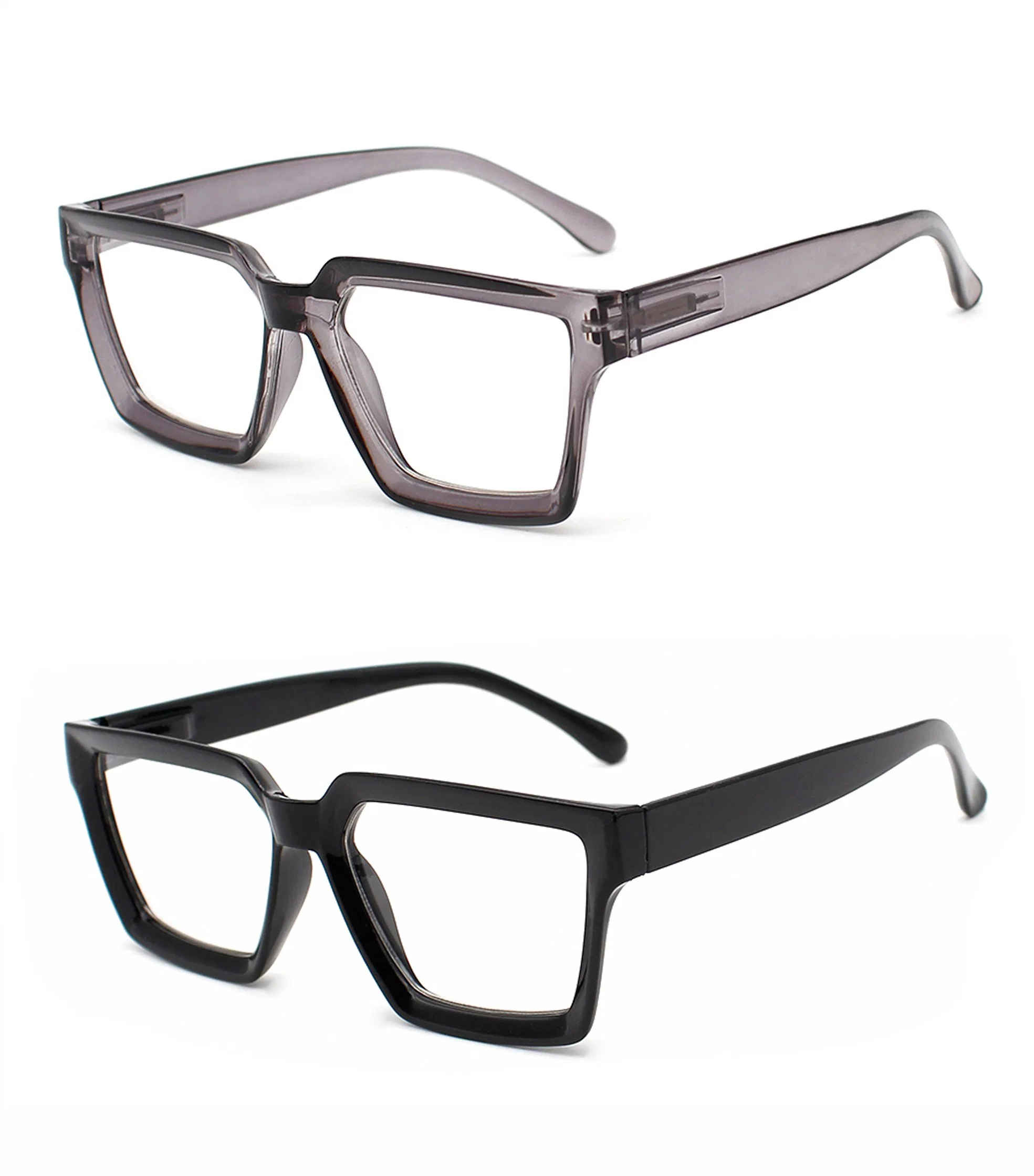 Anti Blue Light Demi Big Square Frame New Unique Design Optical Eyewear Fashion Spring Temple PC Unisex Best Reading Glasses (WRP21057)