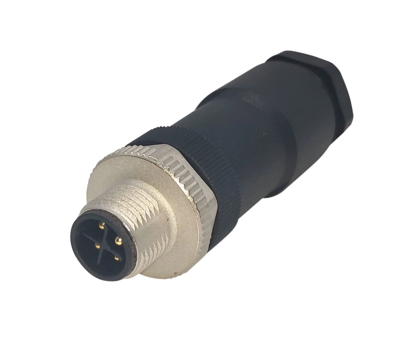 IP65 4pins M12 S Coded Connector Straight Plug Male Female for AC and DC Application