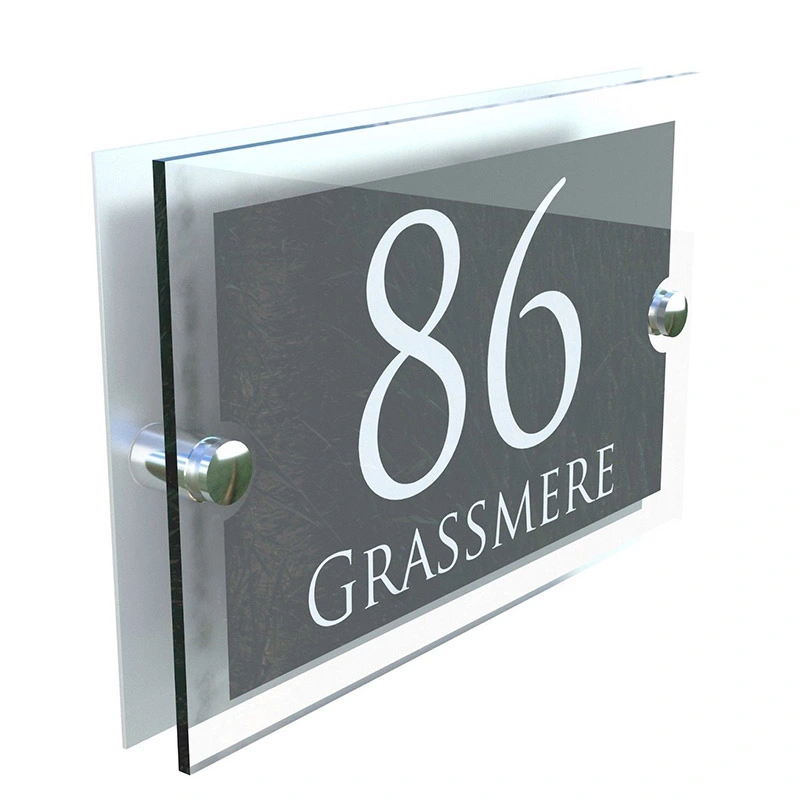 Personalised Custom House Number / Name Road Plaques Outdoor Acrylic Door Sign