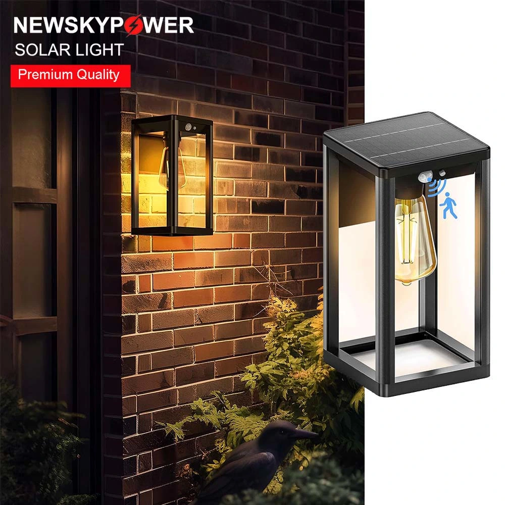 Newsky Outdoor Wetterfest Garten Rasen Pfad Dekorativen Sensor Solarenergie Wandleuchte