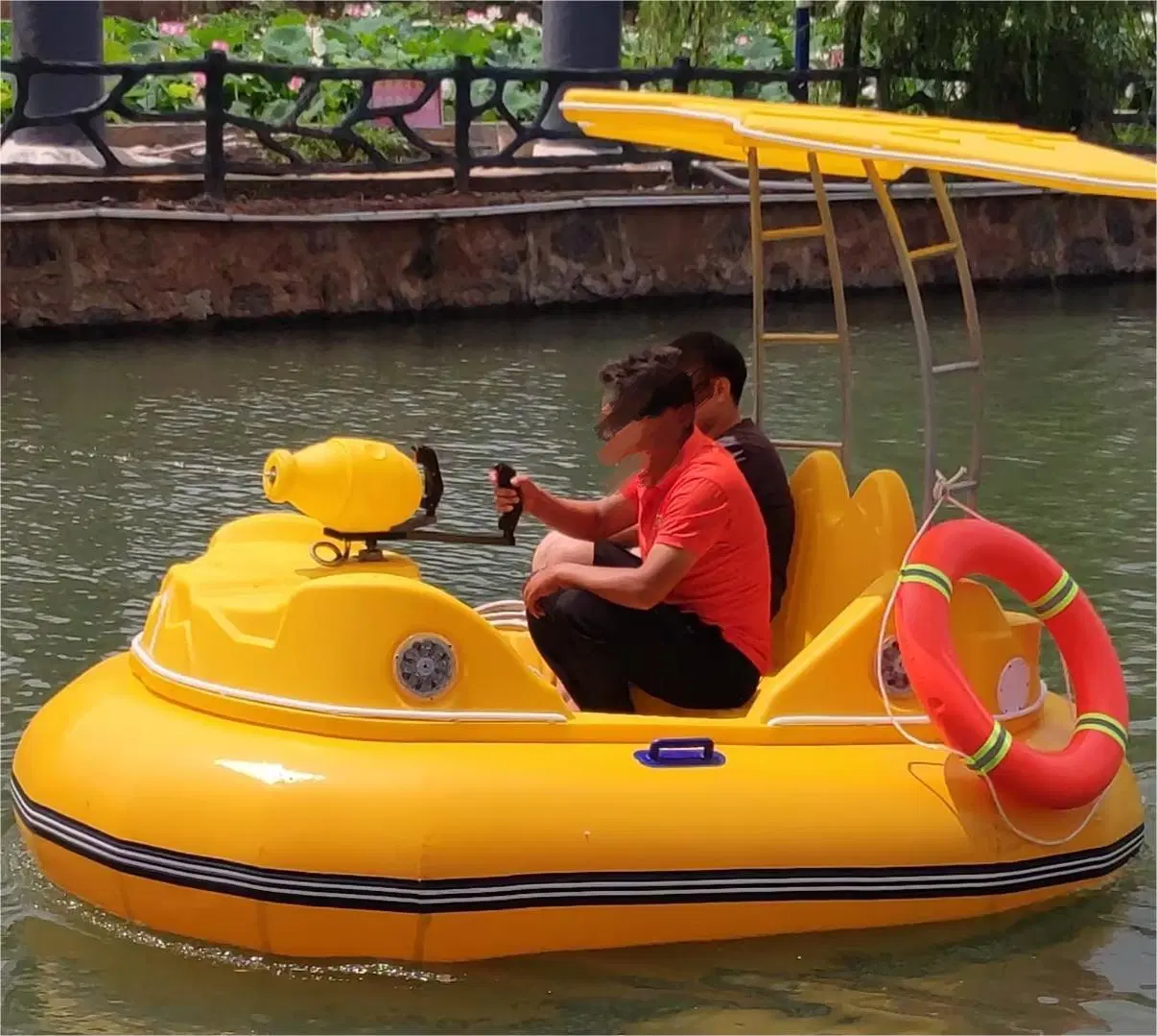 Commercial Custom Amusement Car Shape Inflatable Battery Powered Bumper Boat for Kids Adults