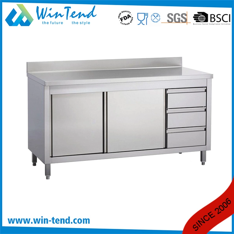 Adjustable Height Stainless Steel Working Table Cabinet for Kitchen