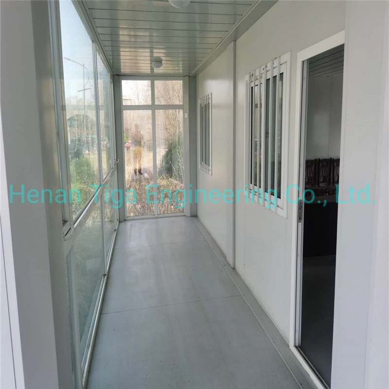 Two Story Mobile Container Home Modern Glass Curtain Wall Cladding Prefab House Building