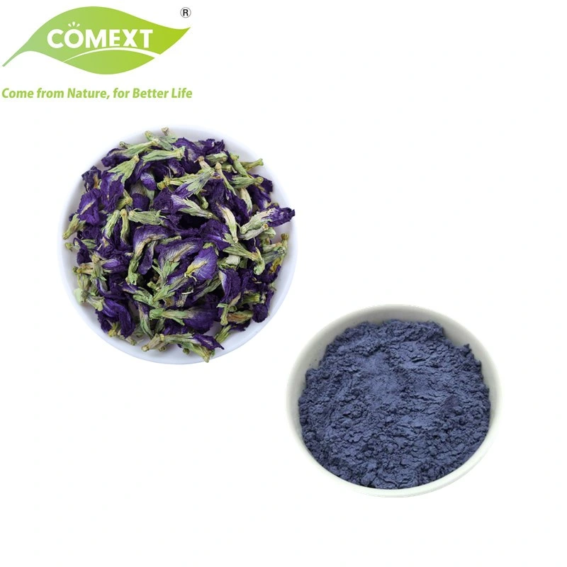 Comext Pure Natural 10: 1 Food Pigment Butterfly Pea Blue Purple Red Pigment Flower Powder for Food Additive