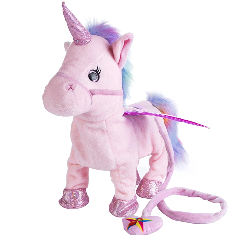 Cute Plüsch Electric Einhorn an einer Leine kann gehen, Sing und Swing Electric Dog für Kinder Geschenk