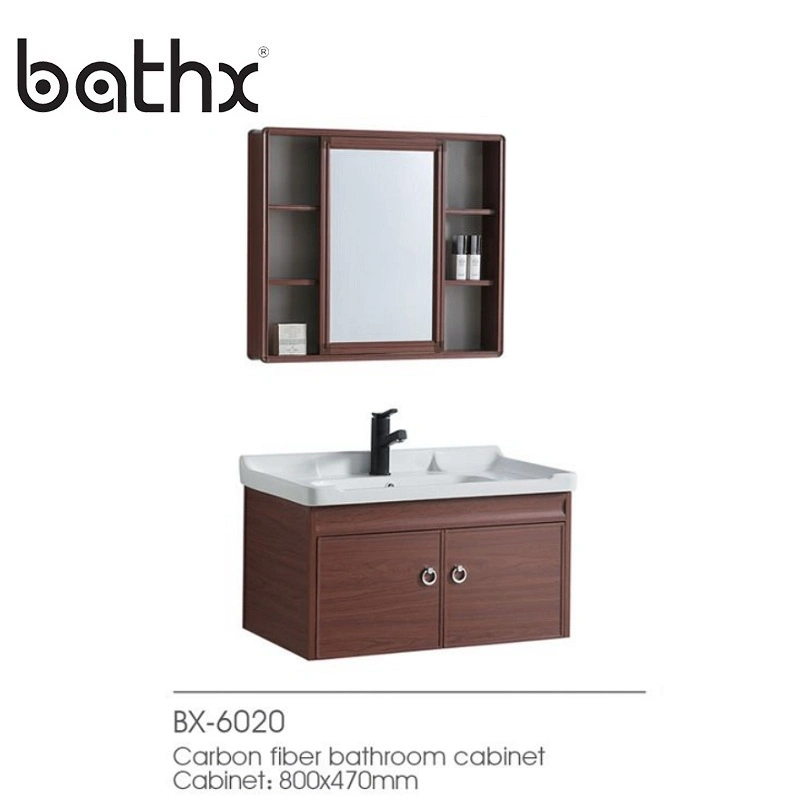 Made in Chaozhou Cabinet Set with Basin High quality/High cost performance  Bathroom Furniture Carbon Fiber Bathroom Cabinet with Ceramic Basin