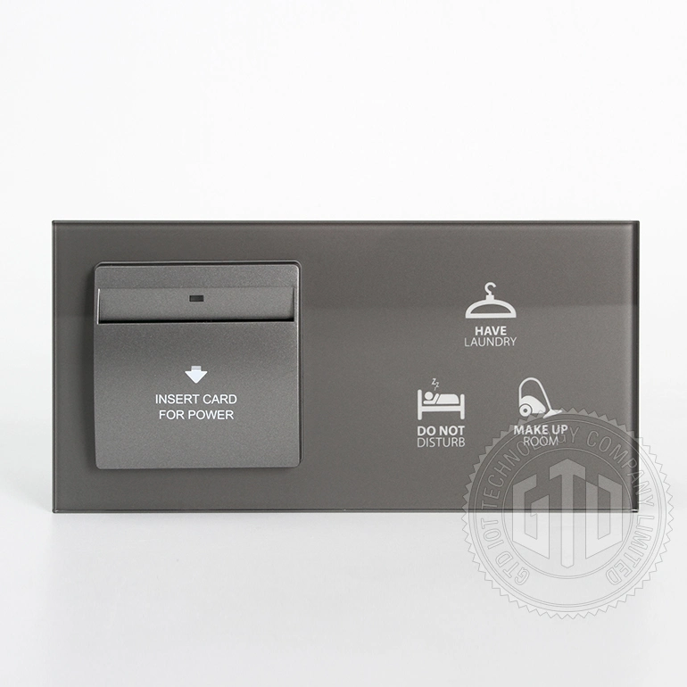 Factory Made Tempered Glass 40A 172*86m Size 2 Connected Key Card Switch, Together with Dnd/Mur/Laundry Service Control Panel