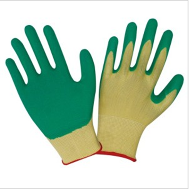 Industrial Safety Work Latex Coated Gloves (GREEN)