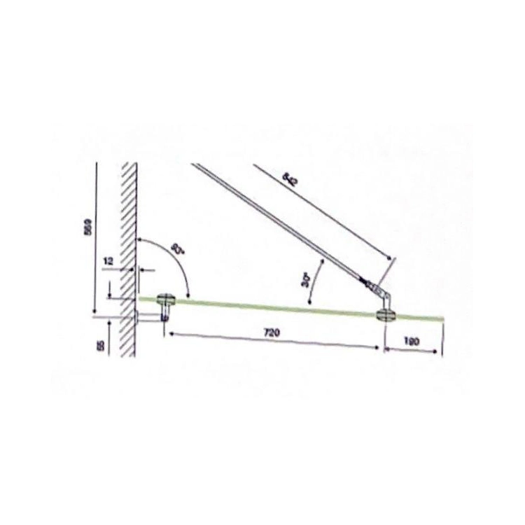 Ventana de acero inoxidable Awning y Canopy hardware Kit Patio porche Accesorios para dosel de vidrio