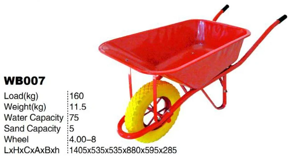 Reliable Quality Green Wheelbarrow 3800/Wheel Barrow for South Africa Market (WB3800; WB6400)