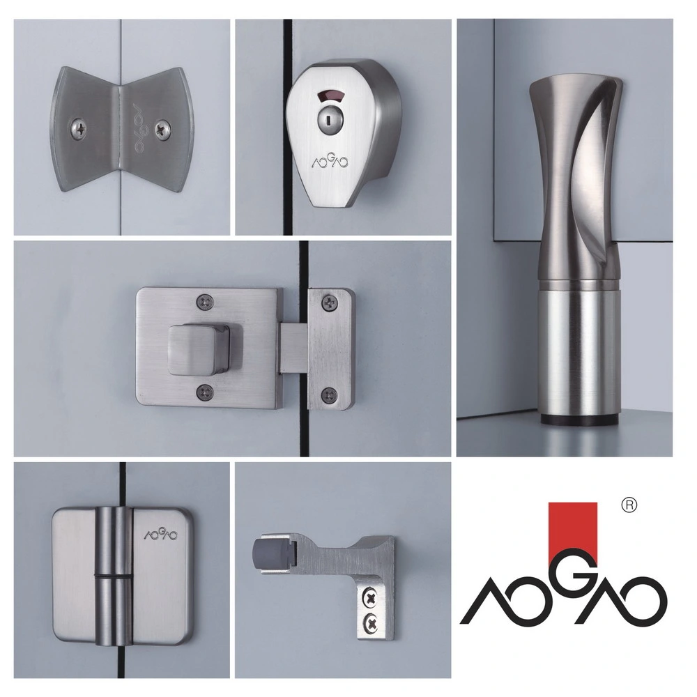 Zin Alloy Toilet Door Lock Toilet Partition Stainless Steel Toilet Cubicle Accessory