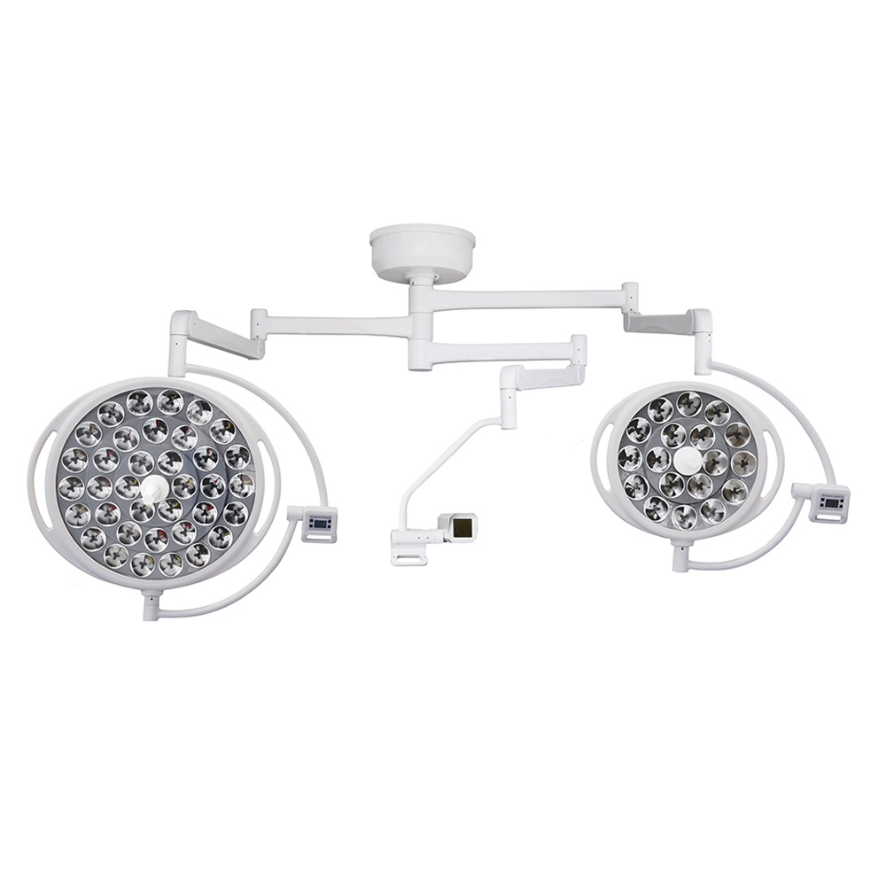 Factory Price Hot Sale Operating Room Shadowless Lamp Ceiling Mounted Double Head Cold Lighting Source Surgical Light for Hospital Use