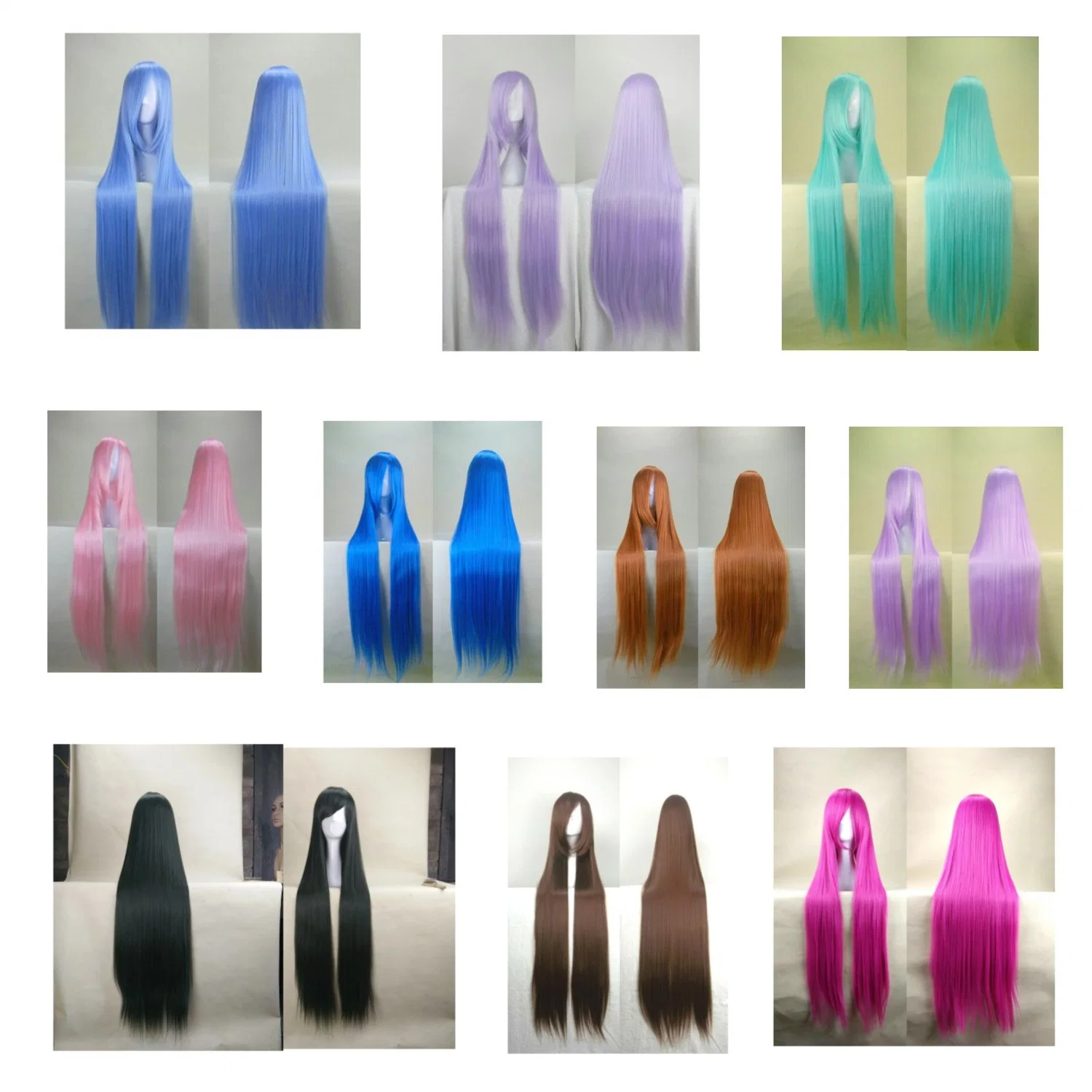 Original Factory Customized Colours Long Straight Synthetic Cosplay Girls Party Wigs