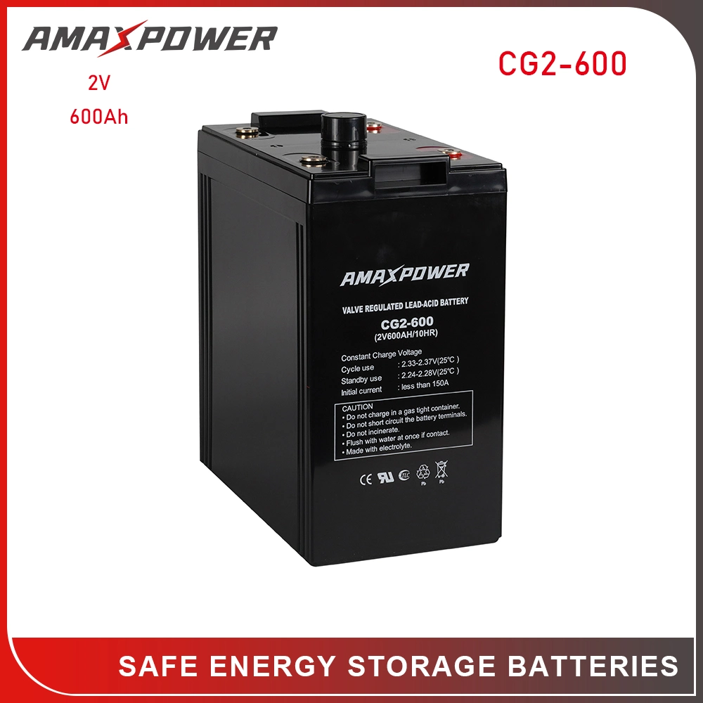 2V 600ah Deep Cycle AGM Lead Acid Battery for Solar/Wind Power System