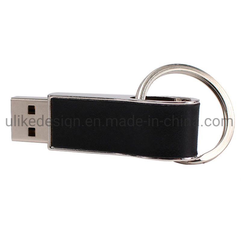 USB Flash Disk de cuero cadena portátil USB Stick