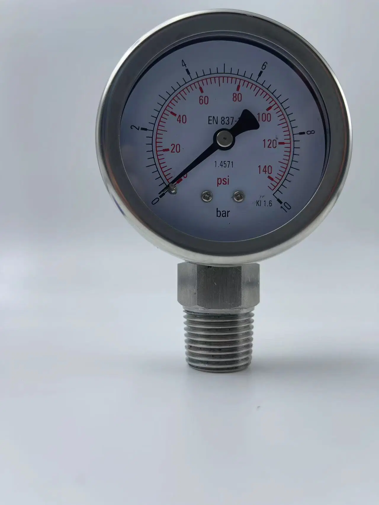 Nailok Stainless Steel Oil Free Pressure Gauge for Gas Pressure Control Systems