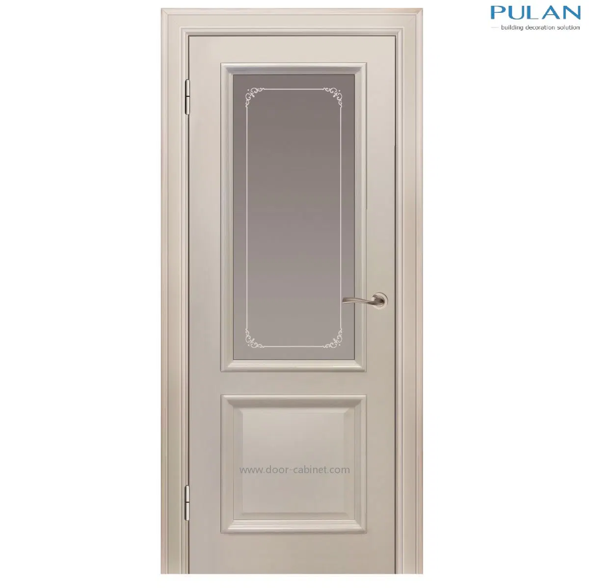 Modern Style Internal White Painted Interior Glass Wooden Door