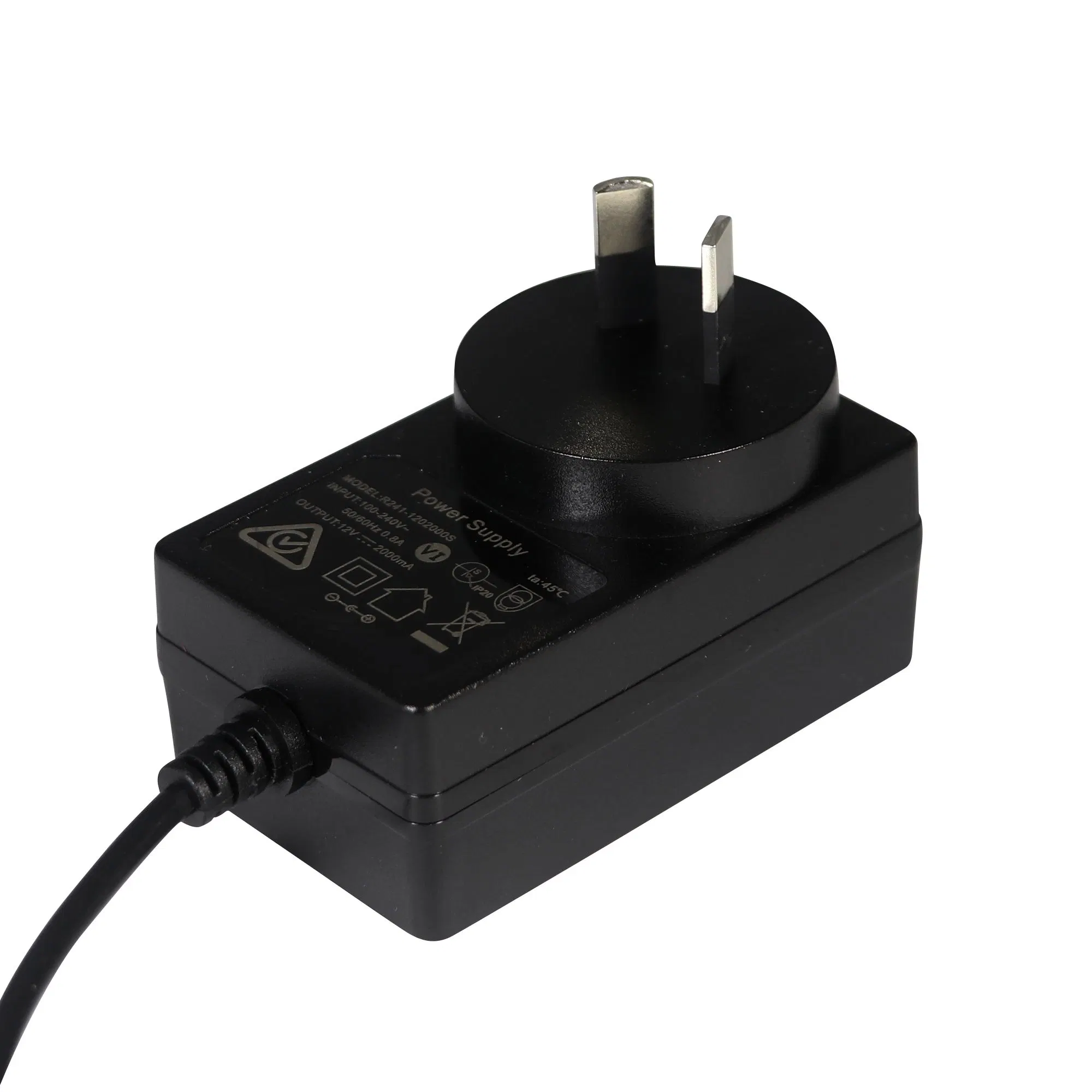 OEM ODM 5V 3A 3,5A 9V 2A 12V 24V 1A Alimentation de commutation à tension constante régulée à montage mural CA/CC Adaptateur avec lames de fiche mâle de type fixe pour fiche murale eu/UK/US/AR/au