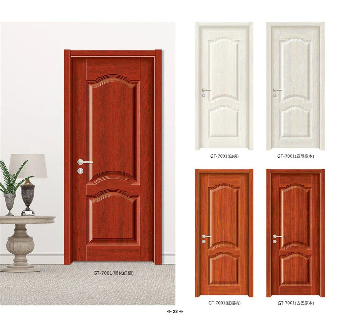 Hot Sale Melamine Wooden MDF PVC Panel Sliding Security Modern Interior Manufacturers Door