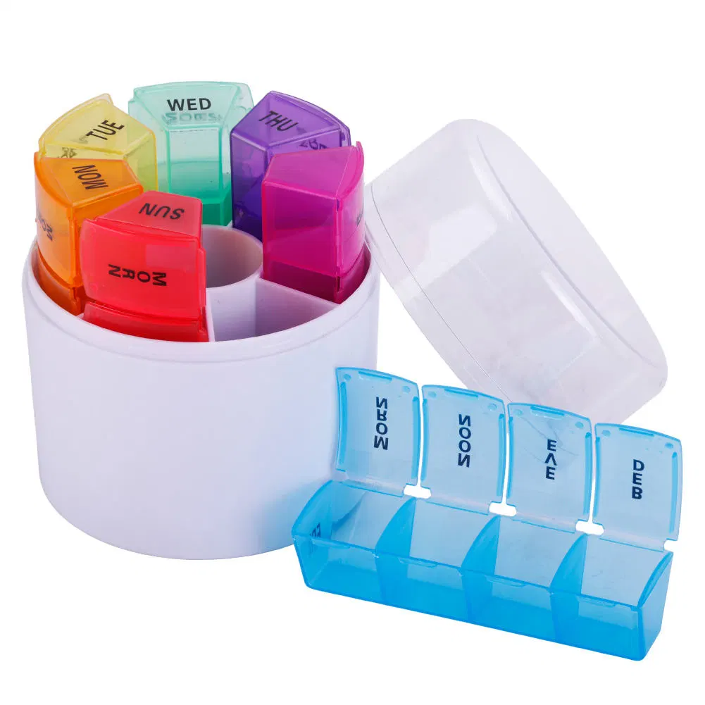 Weekly Pill Organizer 7 Days 28 Compartments 4 Times a Day Pill Case Box for Pills for Travel