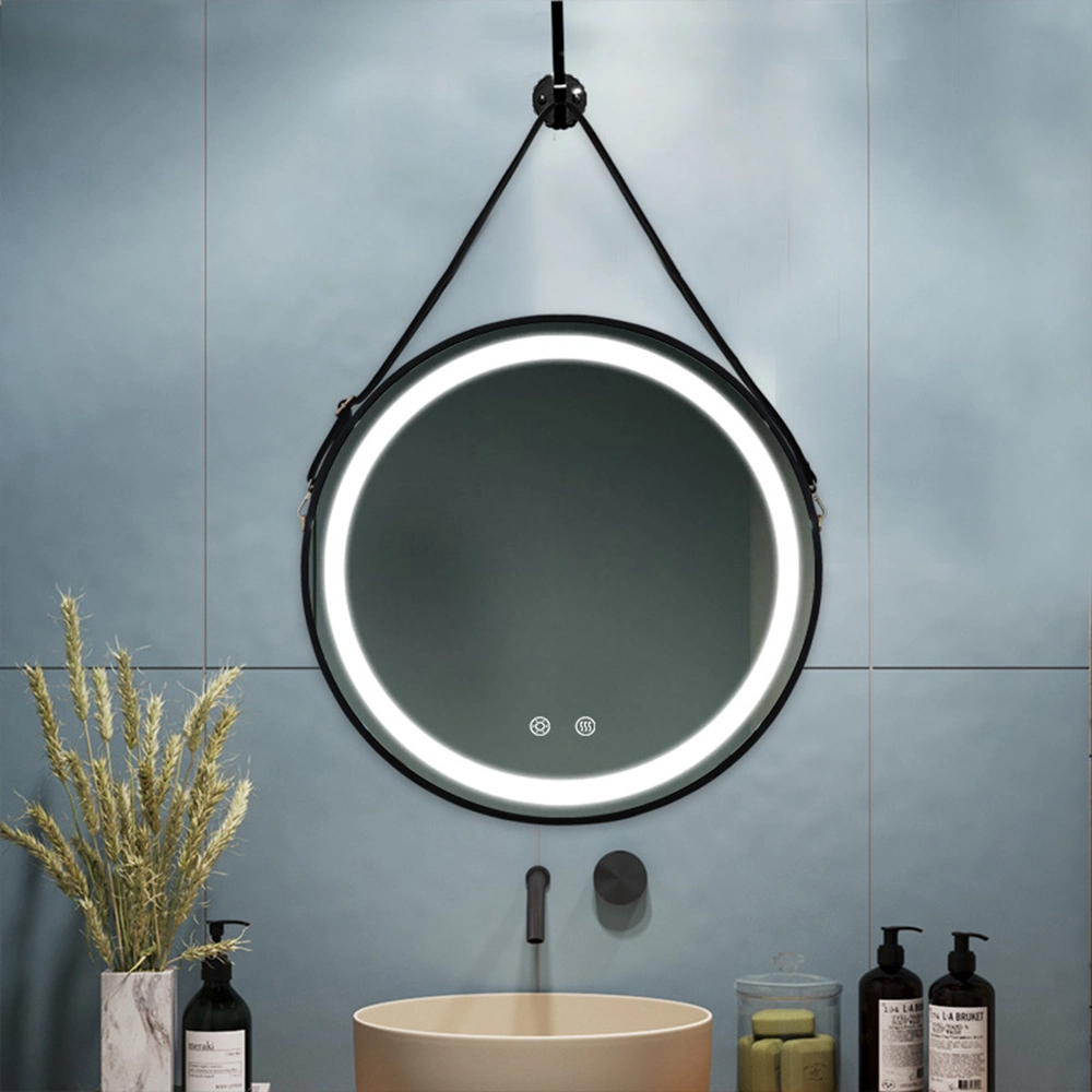 Salle de bains de luxe simple populaire étanche lumineux à LED plancher ronde Smart miroir de maquillage