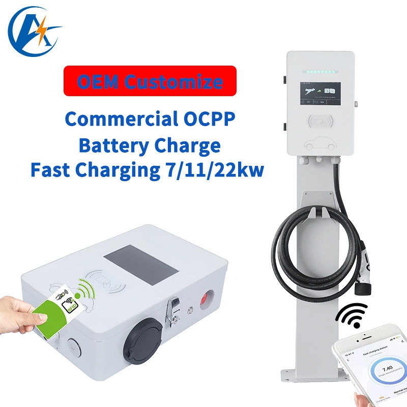 WiFi Ocpp1.6j CE RoHS Battery Charge Fast Charging 7kw 11kw 22kw EV Bus Charger IEC Standard Electric Car Charger Type 2 Battery Car Charger