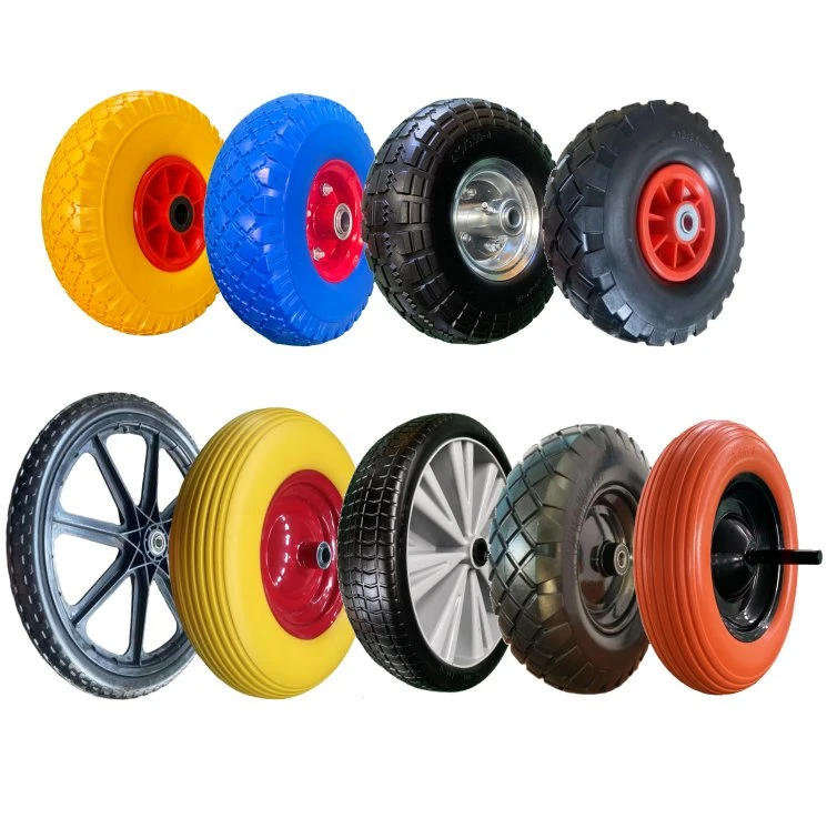 Heavy Duty Solid Rubber Polyurathane Flat Free PU Foam Trolley Wheelbarrow Wheel