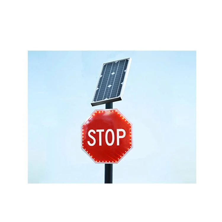 Solar Aluminum Traffic Sign Customized Solar LED Traffic safety Warning Sign