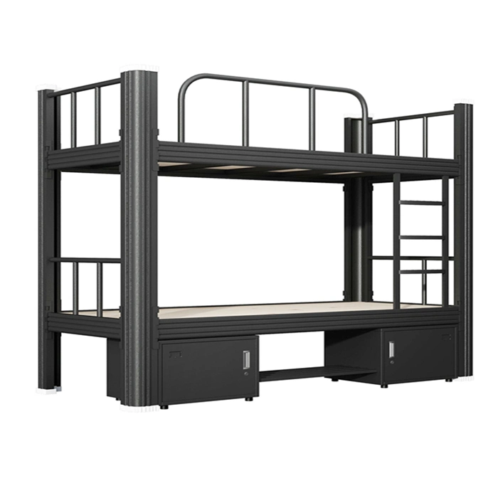 Luoyang Cold Steel Bunk Schlafsaal Bett Schwarz Schule Doppeldeckerbett Bett