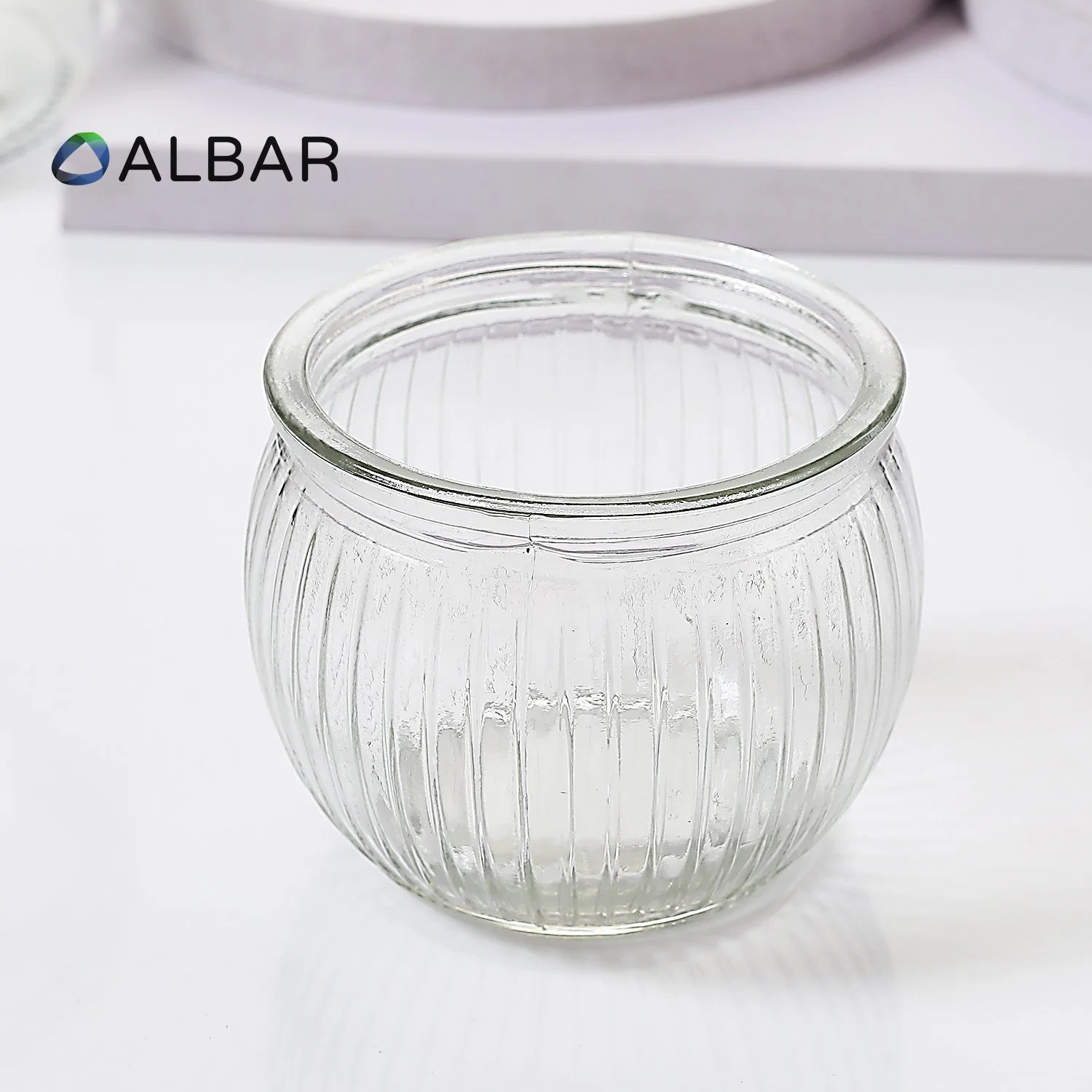 Round Clear Perfume Candle Container Glassware Jar with Customize Lids